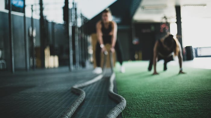 Two girls training