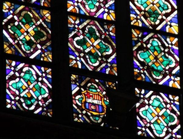 Shield of Barsa in the Cathedral of the Sea in Barcelona
